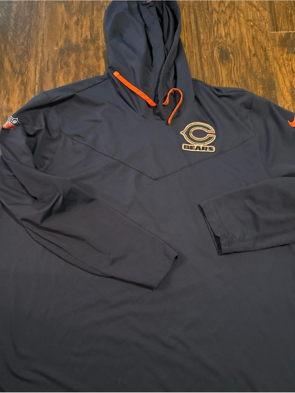 Chicago Bears Nike Navy Hoodie with Orange Accents